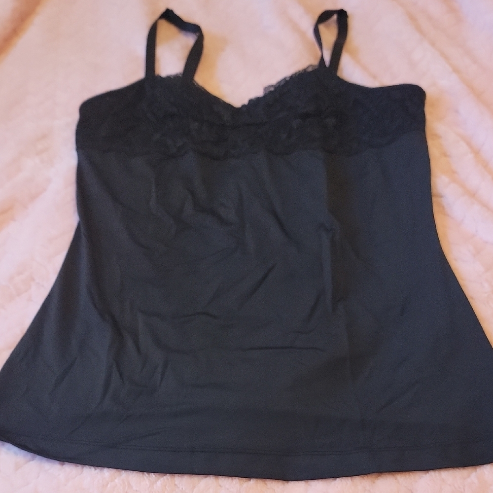 Elegant Black Lace Trim Camisole
